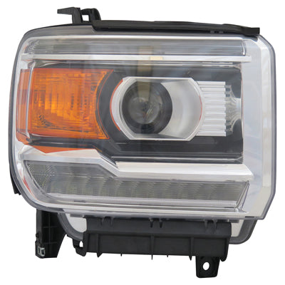 Head Lamp Passenger Side Halogen With Led Chrome Capareturn Restricted - Final Sale - No Warranty Coverage For Gmc - GM2503390C