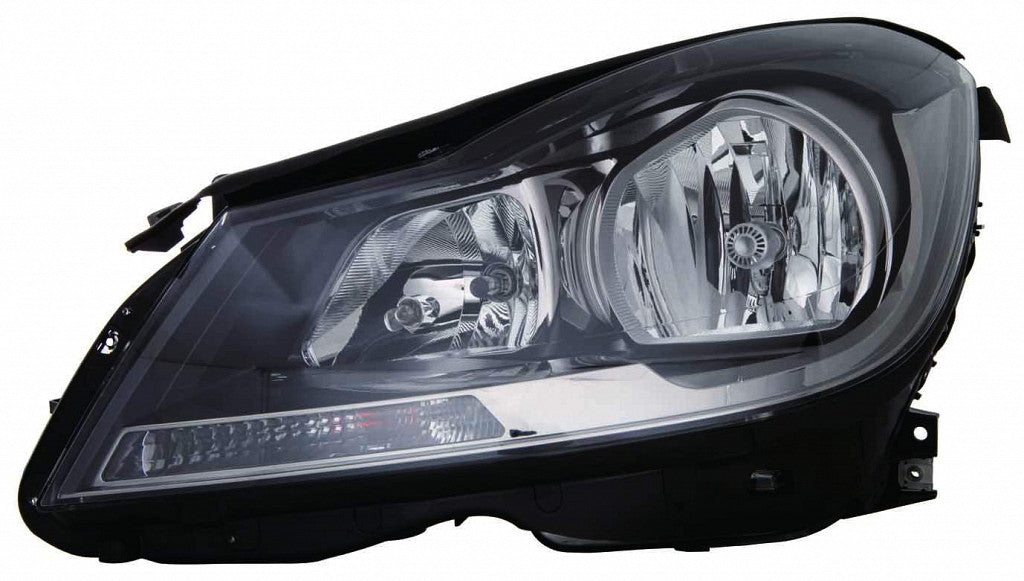 Head Lamp Driver Side Halogen Black Housing Cpe Without Cornering Lamp Capa For Mercedes - MB2502186C