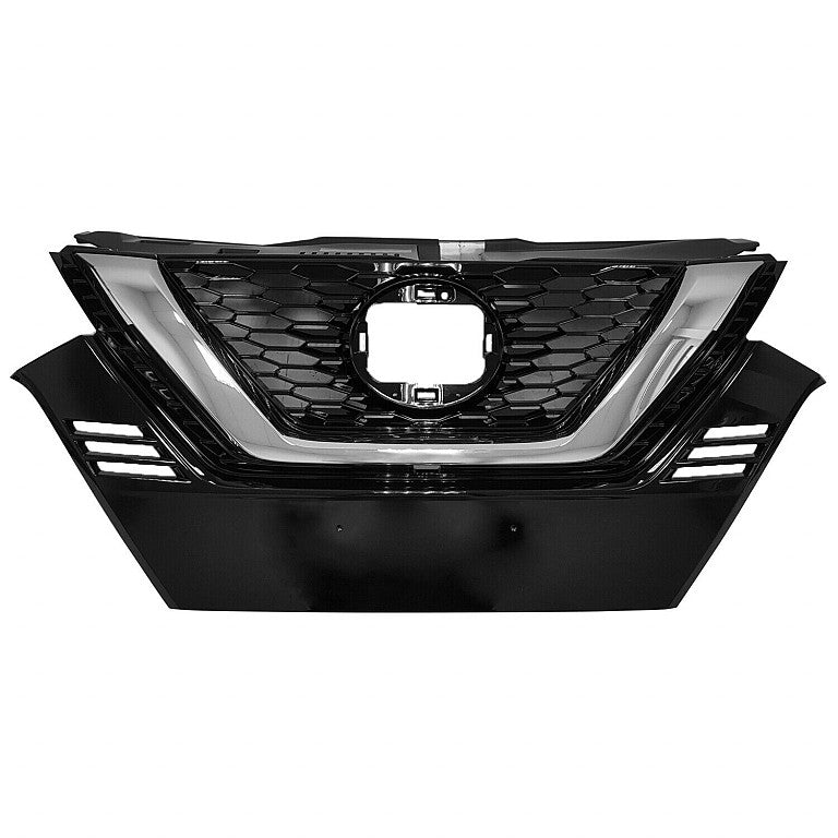 Grille Front Bright Black With Chrome Molding Without Camera For Nissan - NI1200320