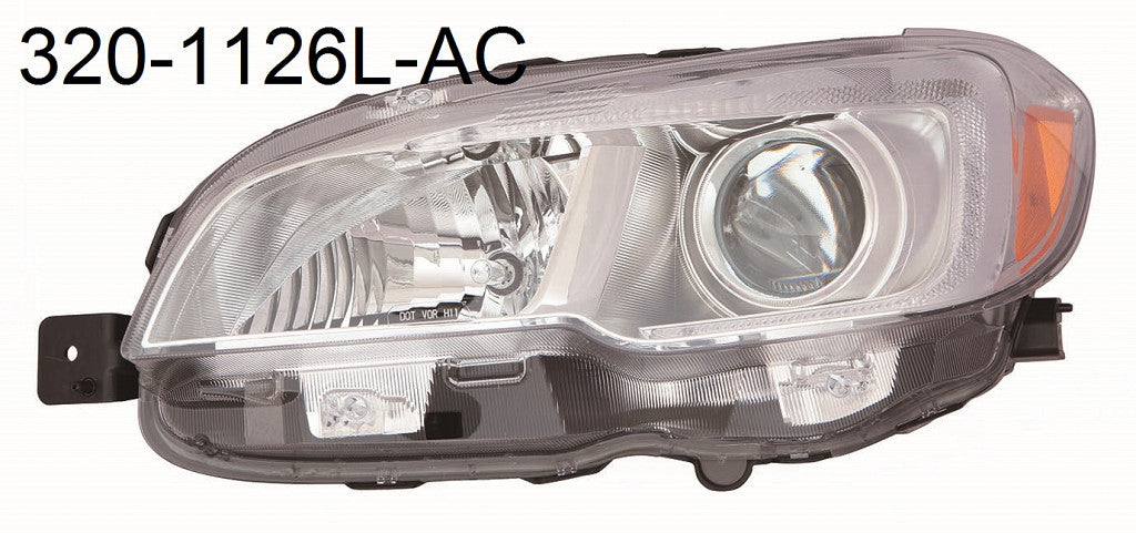 Head Lamp Driver Side Halogen With Chrome Bezel Capa For Subaru - SU2502152C