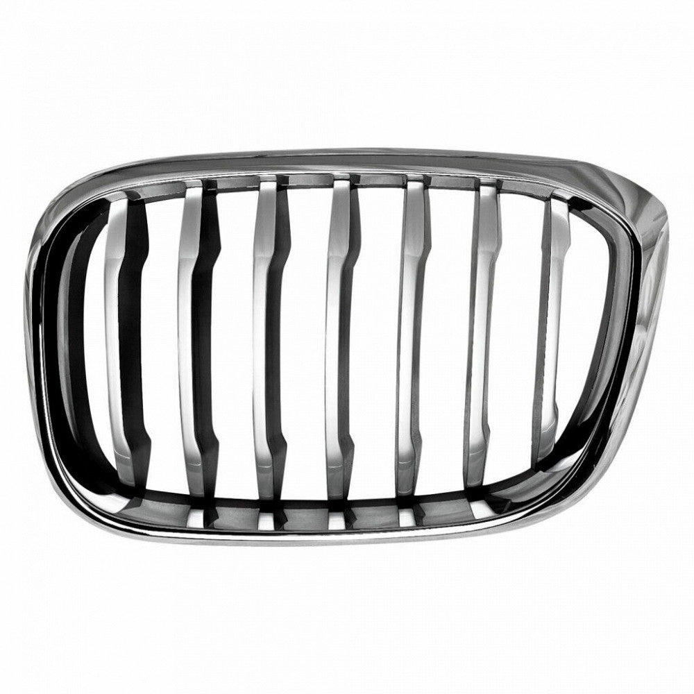 Grille Driver Side Chrome Frontame With Black Slats/Silver Front Edge Without M-Pkg For Bmw - BM1200306