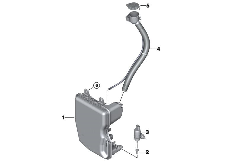 Windshield Washer Tank With Headlamp Washer Hole F48 For Bmw - BM1288117