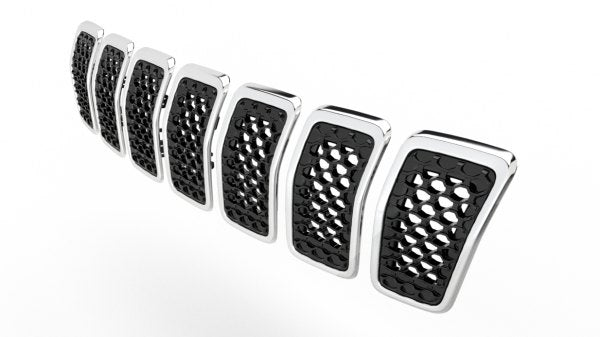 Grille Chrome Frontame With Black Insert 7-Pc Set For Jeep - CH1200415
