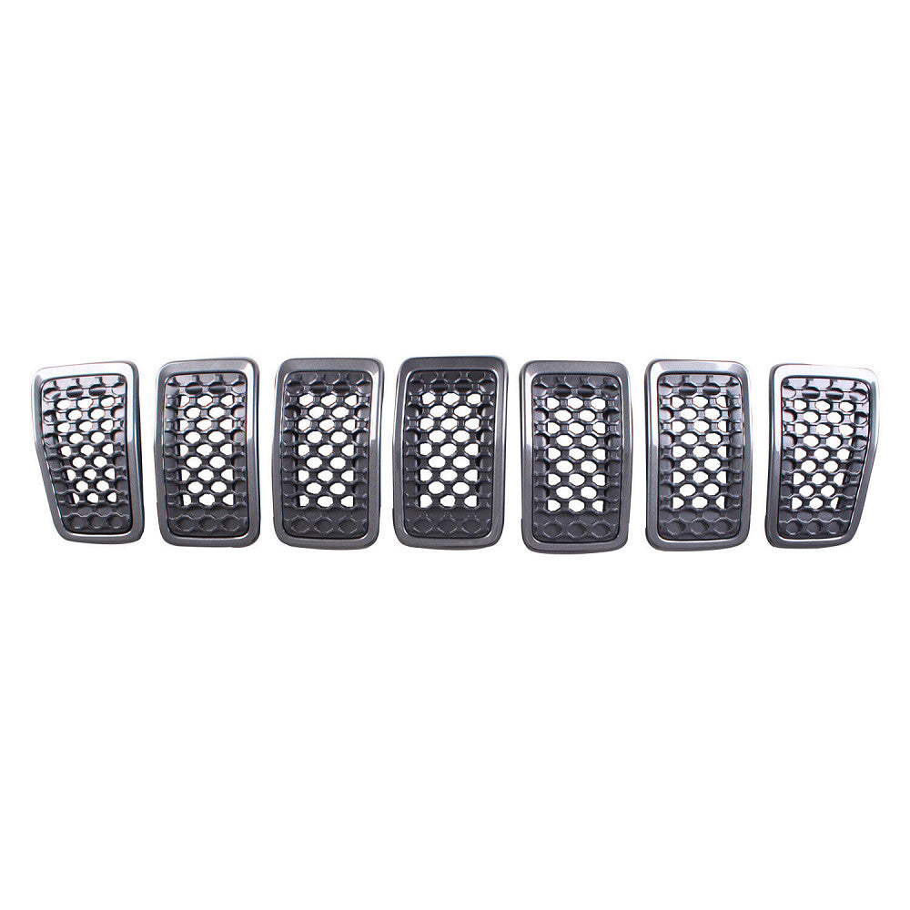 Grille Front Black Sparkle Frontame With Matte Black Mesh 7-Pc Set For Jeep - CH1200431