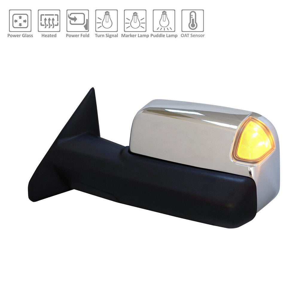 Door Mirror Driver Side Power Htd/Puddle/Signal/Spotter/Sensor For Ram - CH1320507