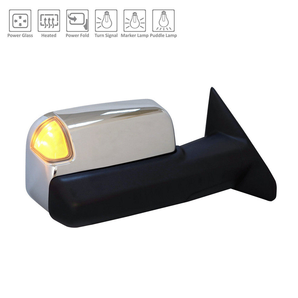 Door Mirror Passenger Side Power Chrome For Ram - CH1321507