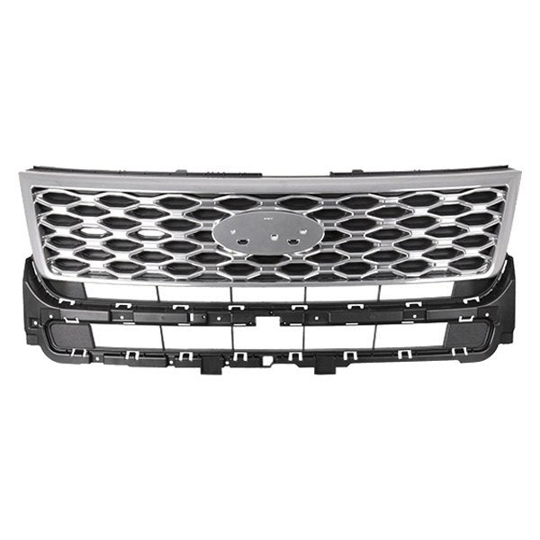 Grille Satin Chrome For Models With Platinum For Ford - FO1200617