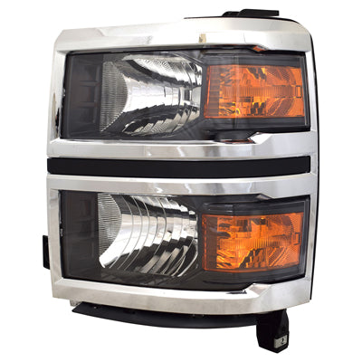 Head Lamp Driver Side Halogen Chrome Without Projector Fits Wt/Lt Model High Quality For Chevrolet - gm2502410