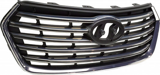 Grille Black With Satin Chrome Bars/Frontame Use Without Camera For Hyundai - HY1200199