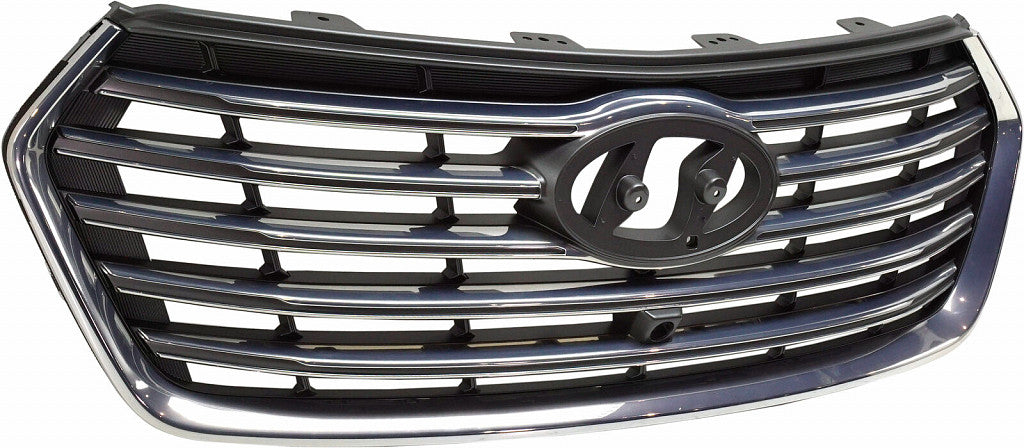Grille Black With Silver Surround With 5Chrome Bars With Camera Exclude Sport Model For Hyundai - HY1200205