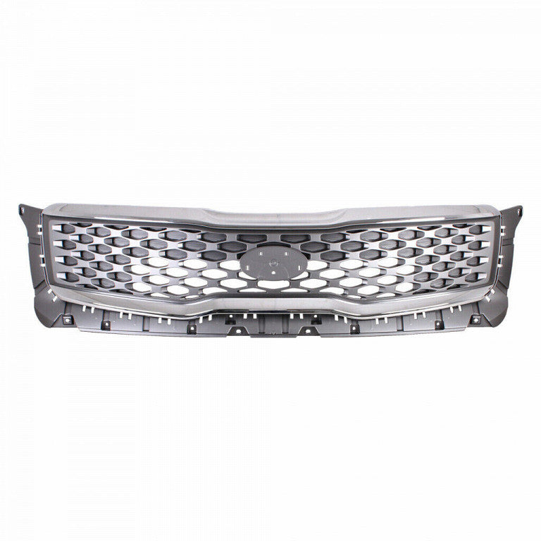 Grille Front Ptd Gray With Bright Chrome Outer Molding For Kia - KI1200208