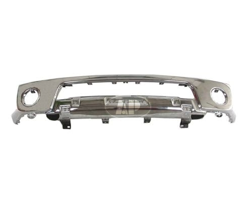 Bumper Face Bar Front Chrome With Fog Lamp Hole Without Off Road Steel For Nissan - NI1002138