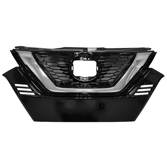 Grille Front Bright Black With Chrome Molding Without Camera For Nissan - NI1200320