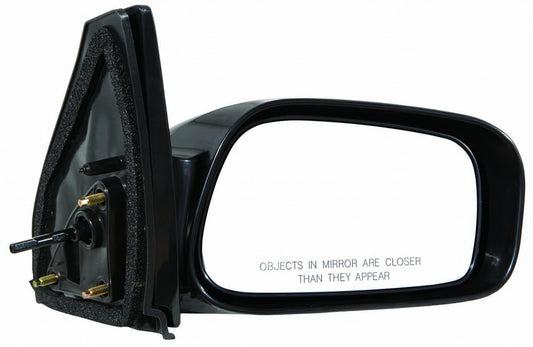 Door Mirror Passenger Side Manual Non-Foldaway Gloss Black Ptm For Toyota - TO1321206