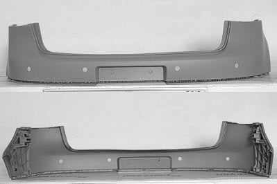 Bumper Rear Primed With Sensor Hole For Volkswagen - VW1100172