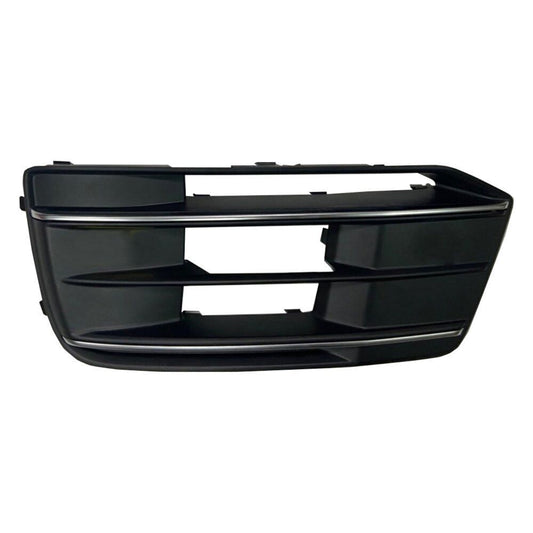 Grille Front Driver Side Textured Matte Black With Chrome Trim Without Adaptive Cruise For Audi - AU1038147