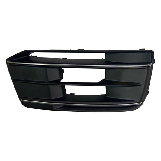Grille Front Passenger Side Textured Matte Black With Chrome Trim Without Adaptive Cruise For Audi - AU1039147