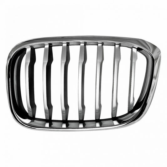 Grille Driver Side Chrome Frontame With Black Slats/Silver Front Edge Without M-Pkg For Bmw - BM1200306