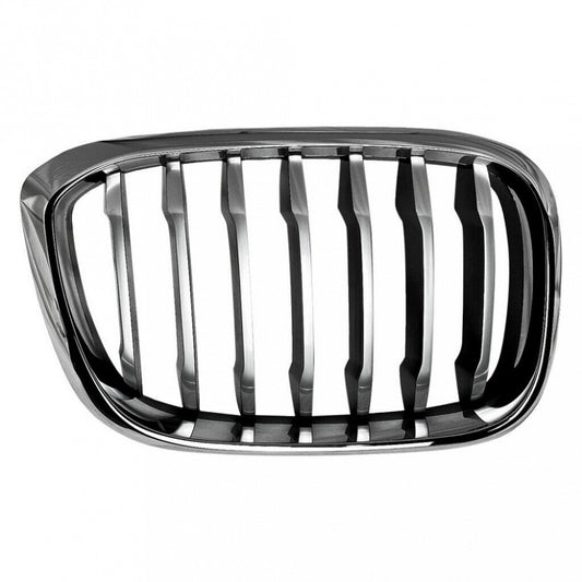 Grille Passenger Side Chrome Frontame With Black Slats/Silver Front Edge Without M-Pkg For Bmw - BM1200307