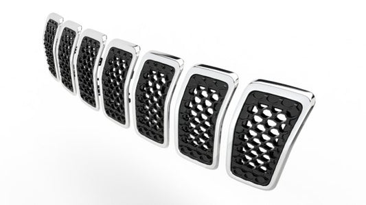 Grille Chrome Frontame With Black Insert 7-Pc Set For Jeep - CH1200415