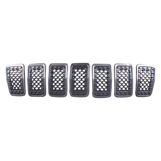 Grille Front Black Sparkle Frontame With Matte Black Mesh 7-Pc Set For Jeep - CH1200431