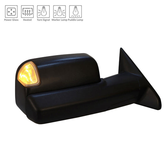 Door Mirror Passenger Side Power Htd Textured With Marker Lamp/Puddle Lamp/Signal/Spotter For Ram - CH1321505